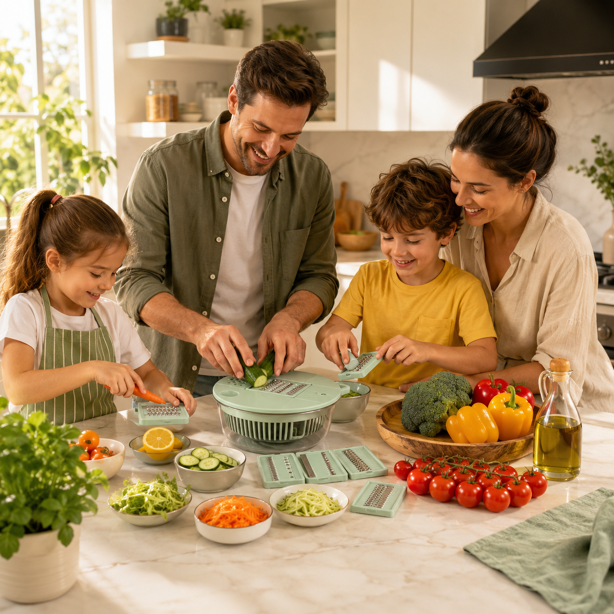 Multi Function Salad Spinner with Slicer
