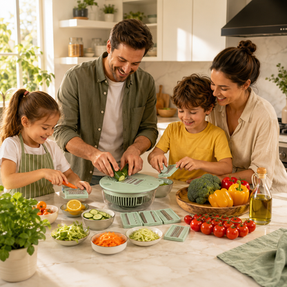 Multi Function Salad Spinner with Slicer