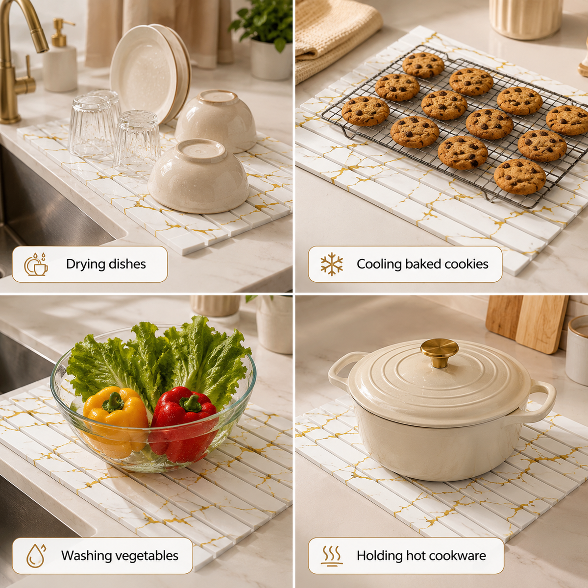 Marble Kitchen Draining Coaster
