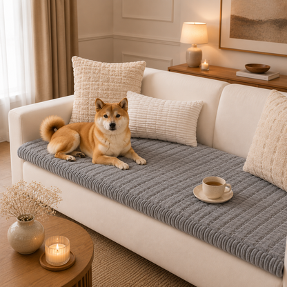 Plush Quilted Non Slip Pet Sofa Cover