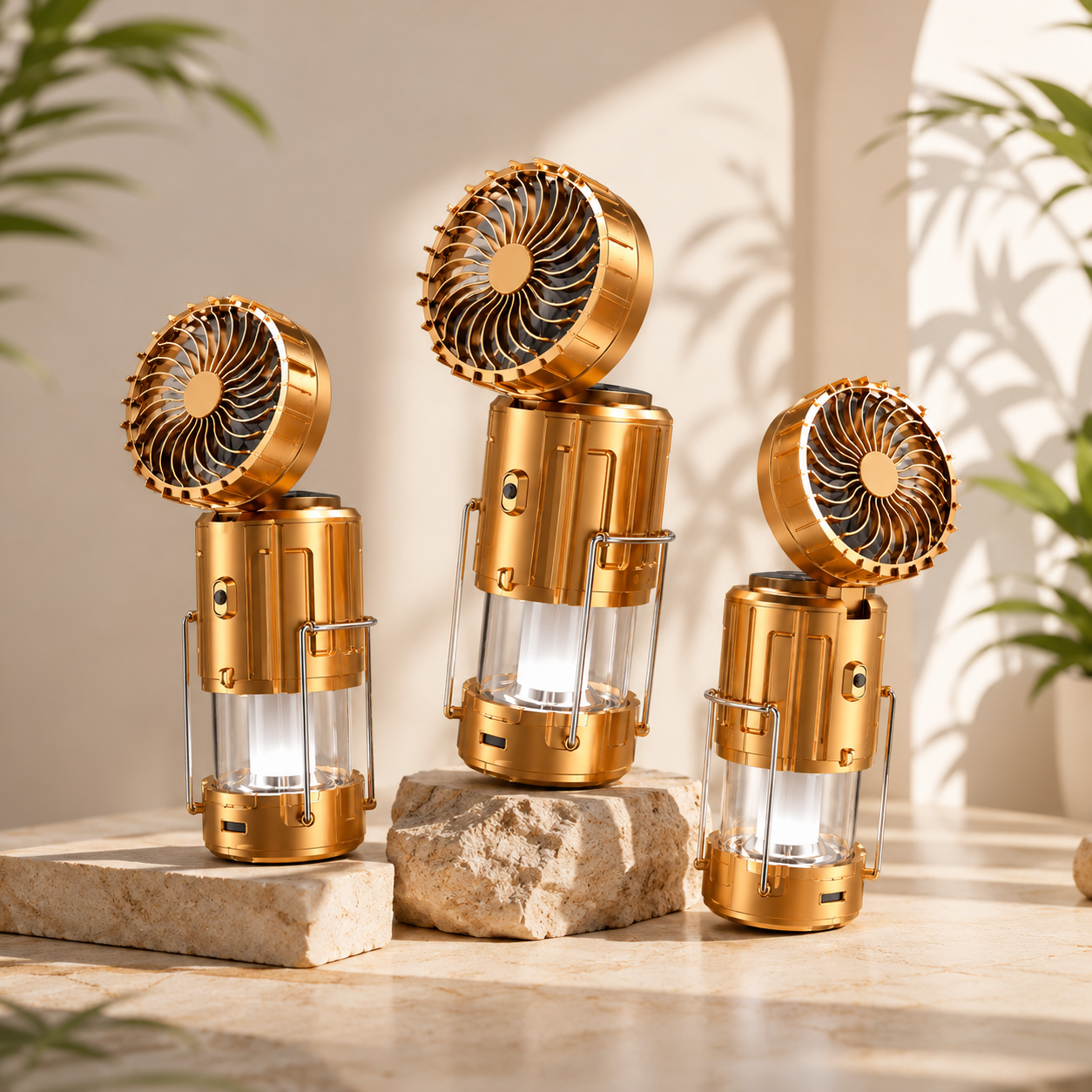 Solar Rechargeable Camping Lantern Fan