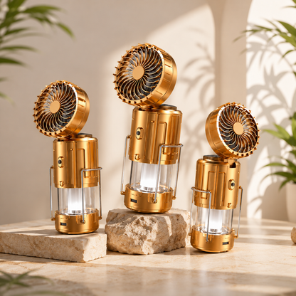 Solar Rechargeable Camping Lantern Fan